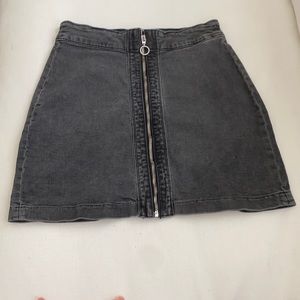 Zip front black Jean mini